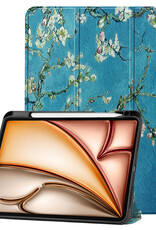 Nomfy Nomfy iPad Air 7 (11 inch) Hoesje Met Uitsparing Apple Pencil - Bloemen