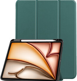 Nomfy Nomfy iPad Air 7 (11 inch) Hoesje Met Uitsparing Apple Pencil - Donkergroen