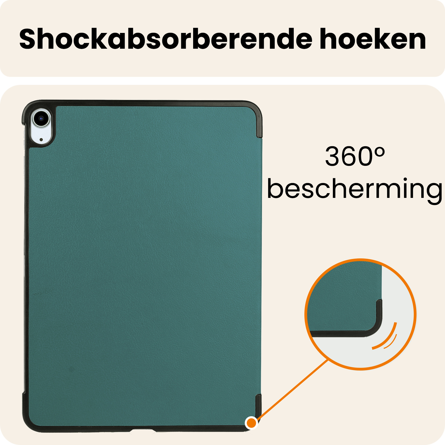 Nomfy Nomfy iPad Air 7 (11 inch) Hoesje Met Uitsparing Apple Pencil - Donkergroen