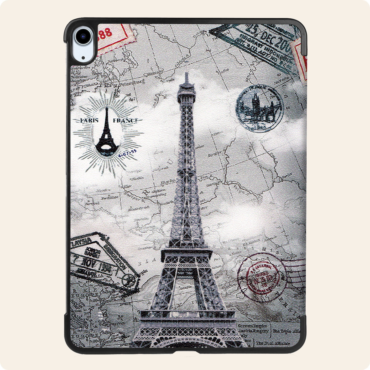 Nomfy Nomfy iPad Air 7 (11 inch) Hoesje Met Uitsparing Apple Pencil - Eiffeltoren