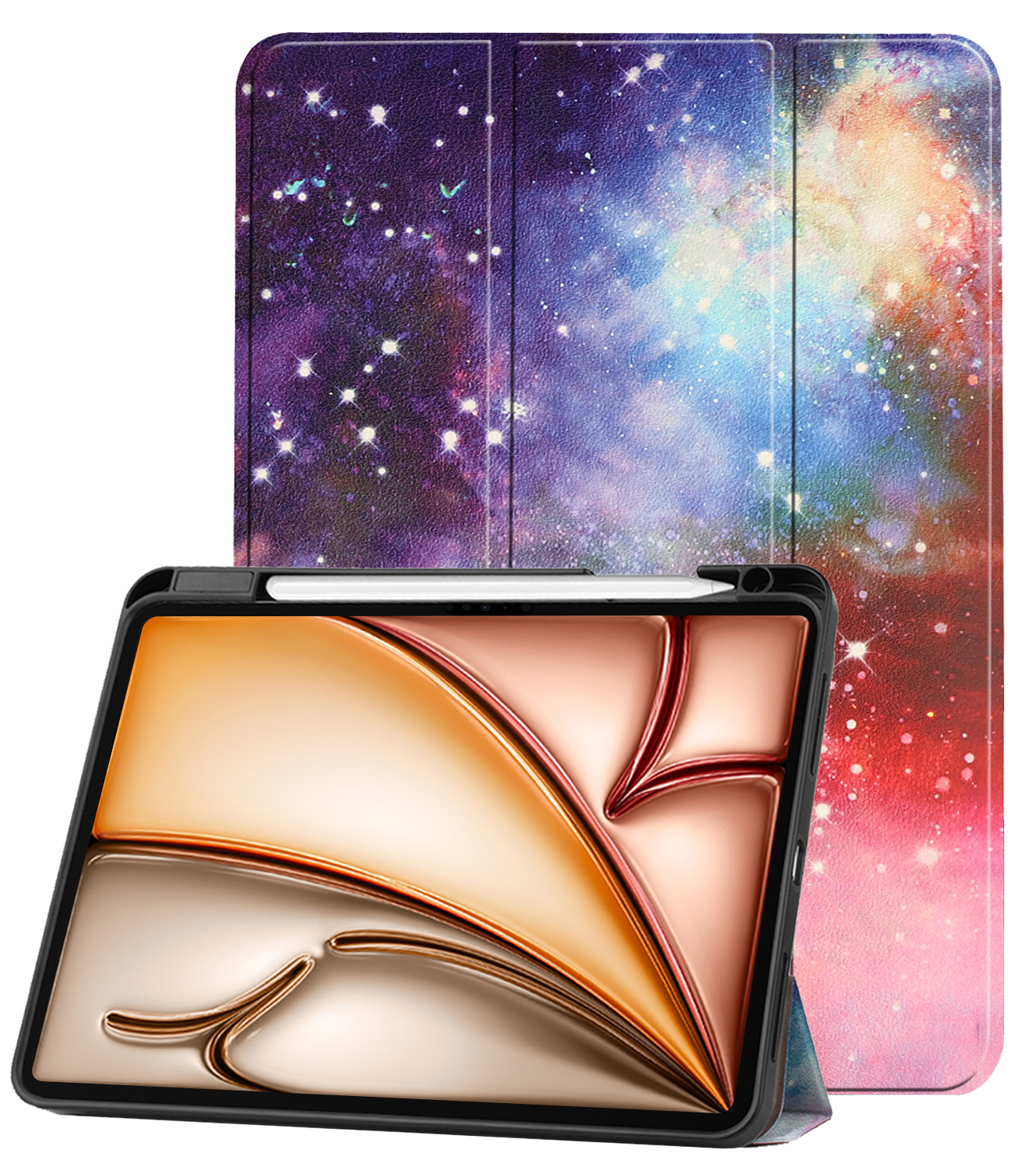 Nomfy Nomfy iPad Air 7 (11 inch) Hoesje Met Uitsparing Apple Pencil - Galaxy