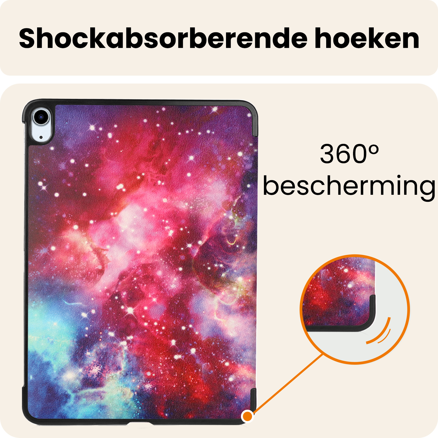 Nomfy Nomfy iPad Air 7 (11 inch) Hoesje Met Uitsparing Apple Pencil - Galaxy