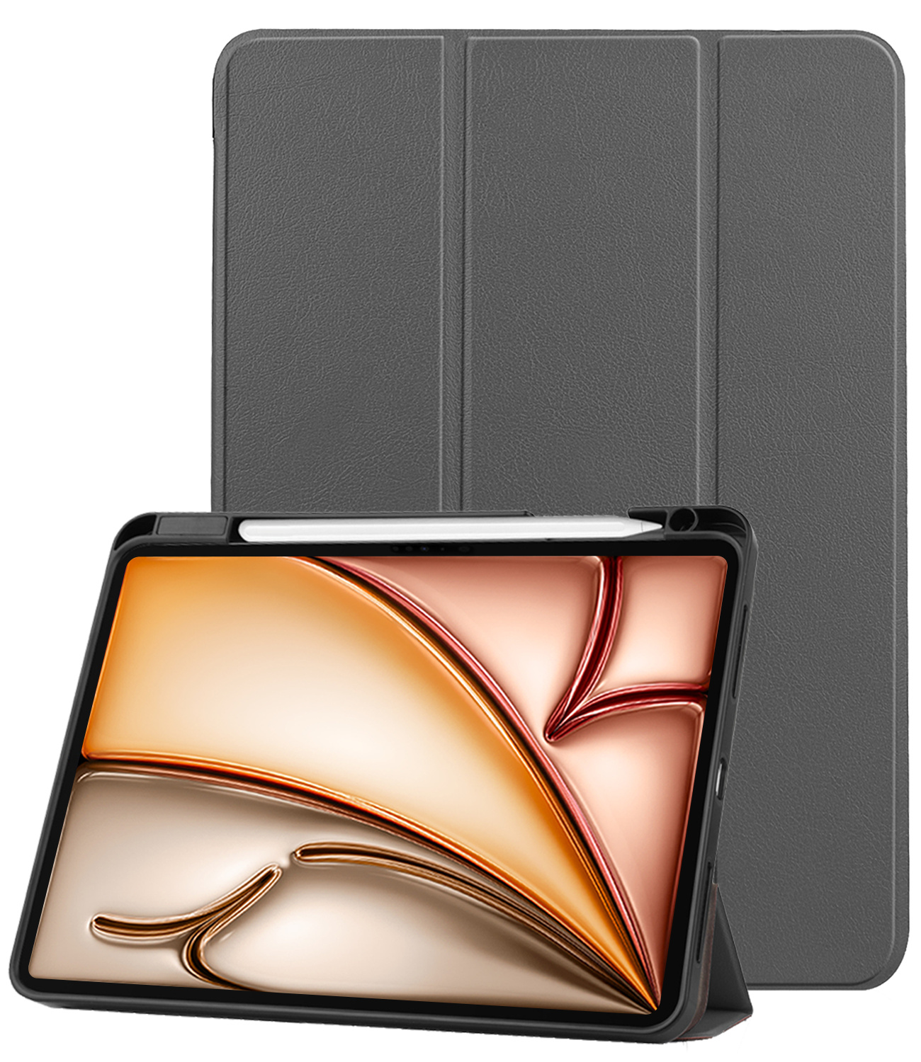 Nomfy Nomfy iPad Air 7 (11 inch) Hoesje Met Uitsparing Apple Pencil - Grijs