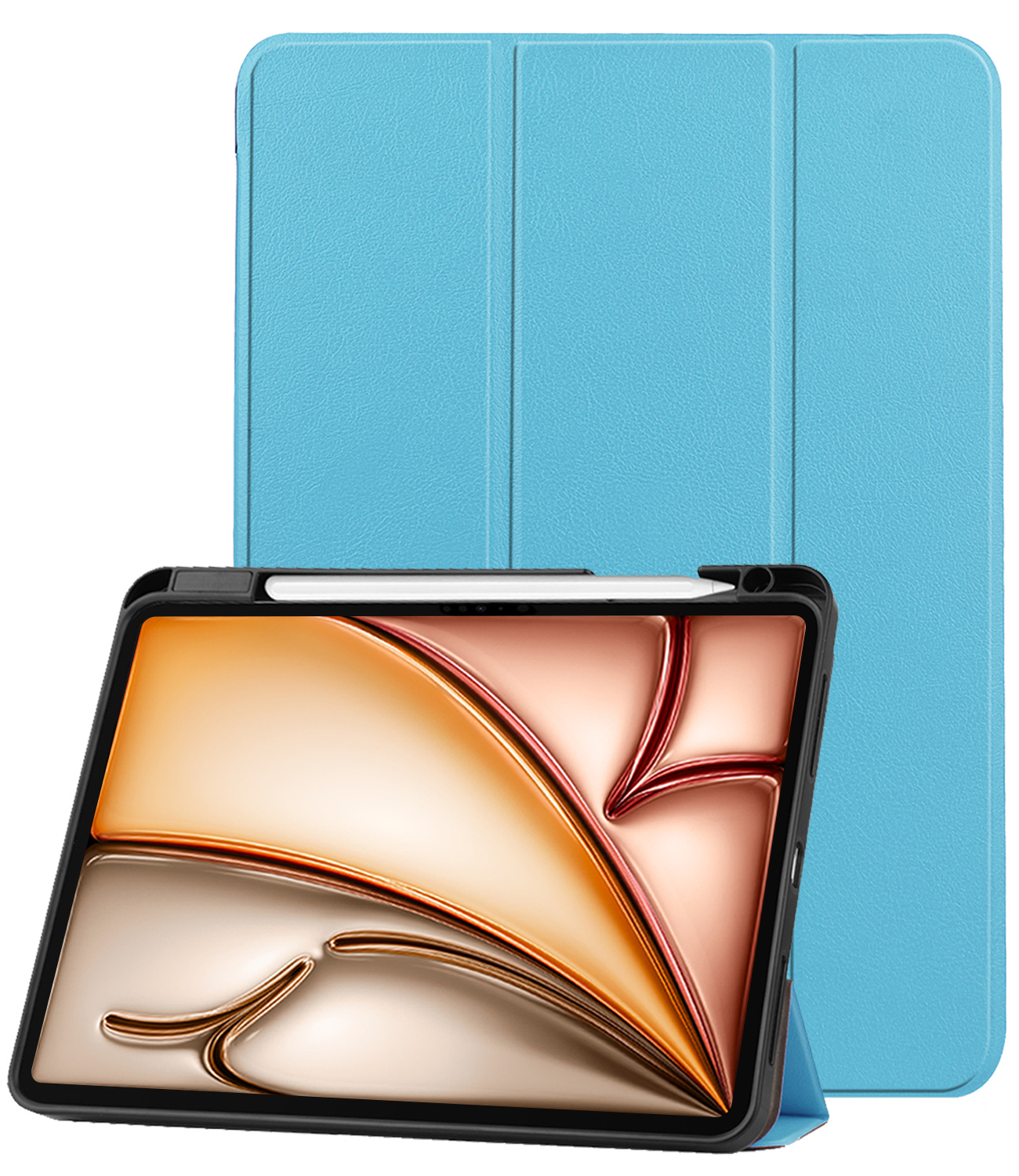 Nomfy Nomfy iPad Air 7 (11 inch) Hoesje Met Uitsparing Apple Pencil - Lichtblauw