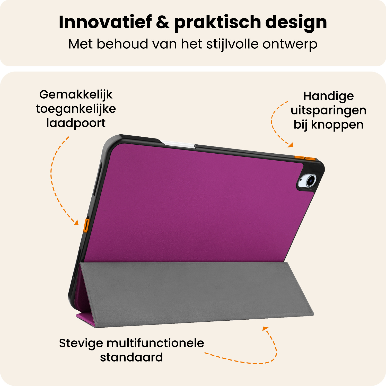 Nomfy Nomfy iPad Air 7 (11 inch) Hoesje Met Uitsparing Apple Pencil - Paars