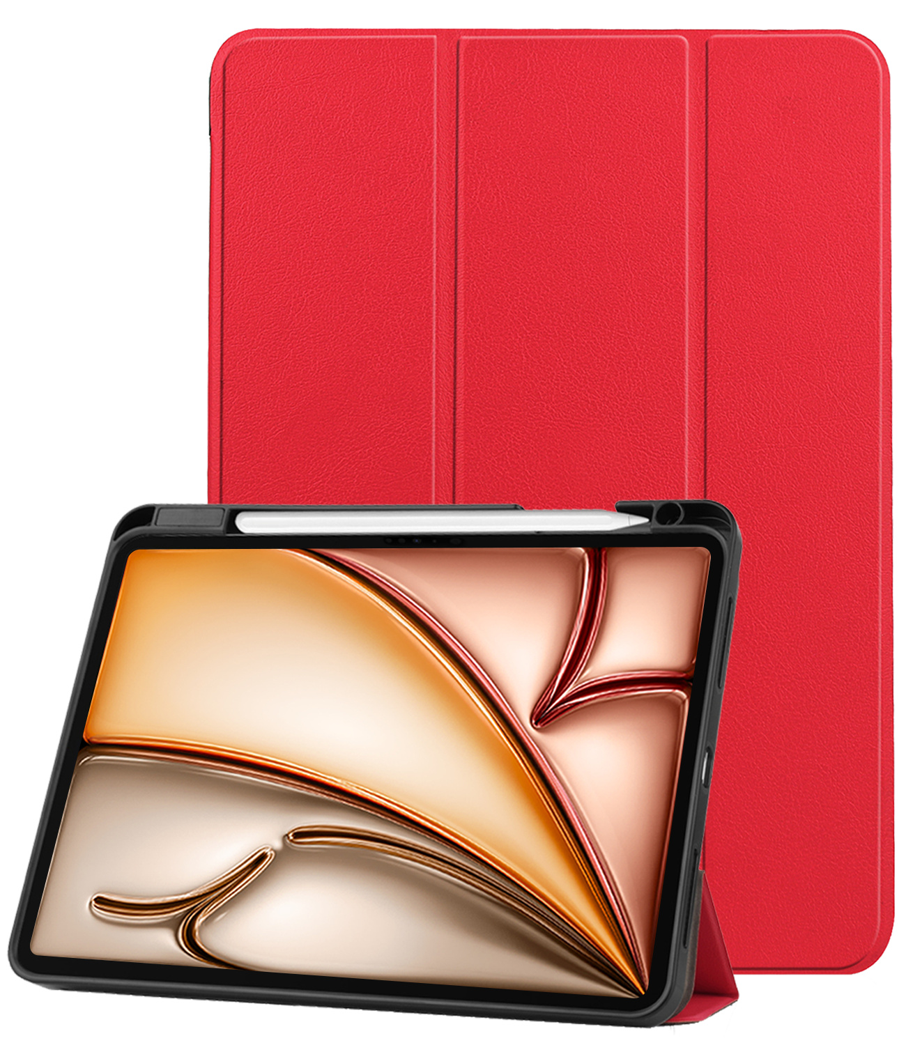 Nomfy Nomfy iPad Air 7 (11 inch) Hoesje Met Uitsparing Apple Pencil - Rood