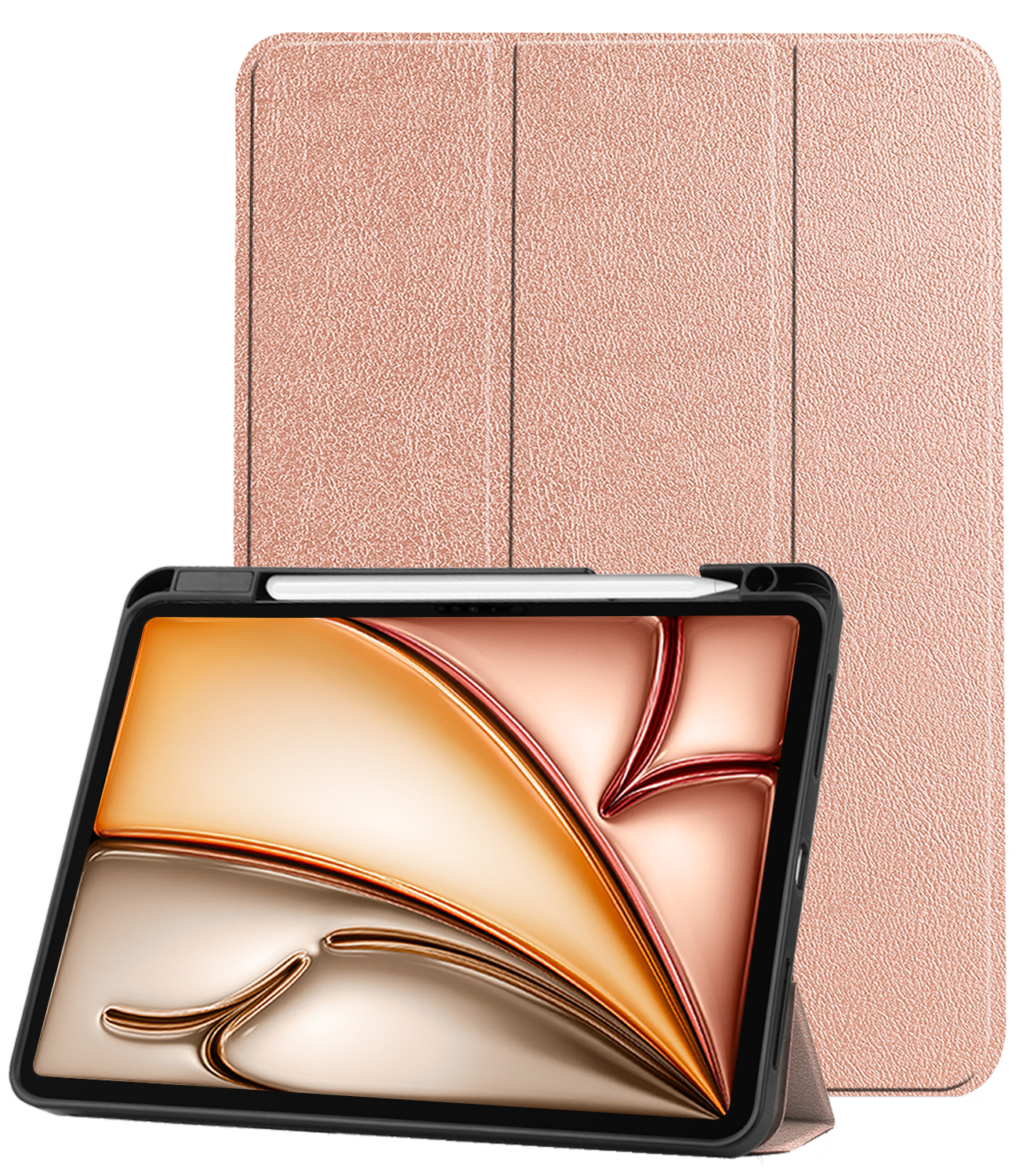 Nomfy Nomfy iPad Air 7 (11 inch) Hoesje Met Uitsparing Apple Pencil - Rose Goud