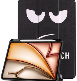 Nomfy Nomfy iPad Air 7 (11 inch) Hoesje Met Uitsparing Apple Pencil - Don't Touch