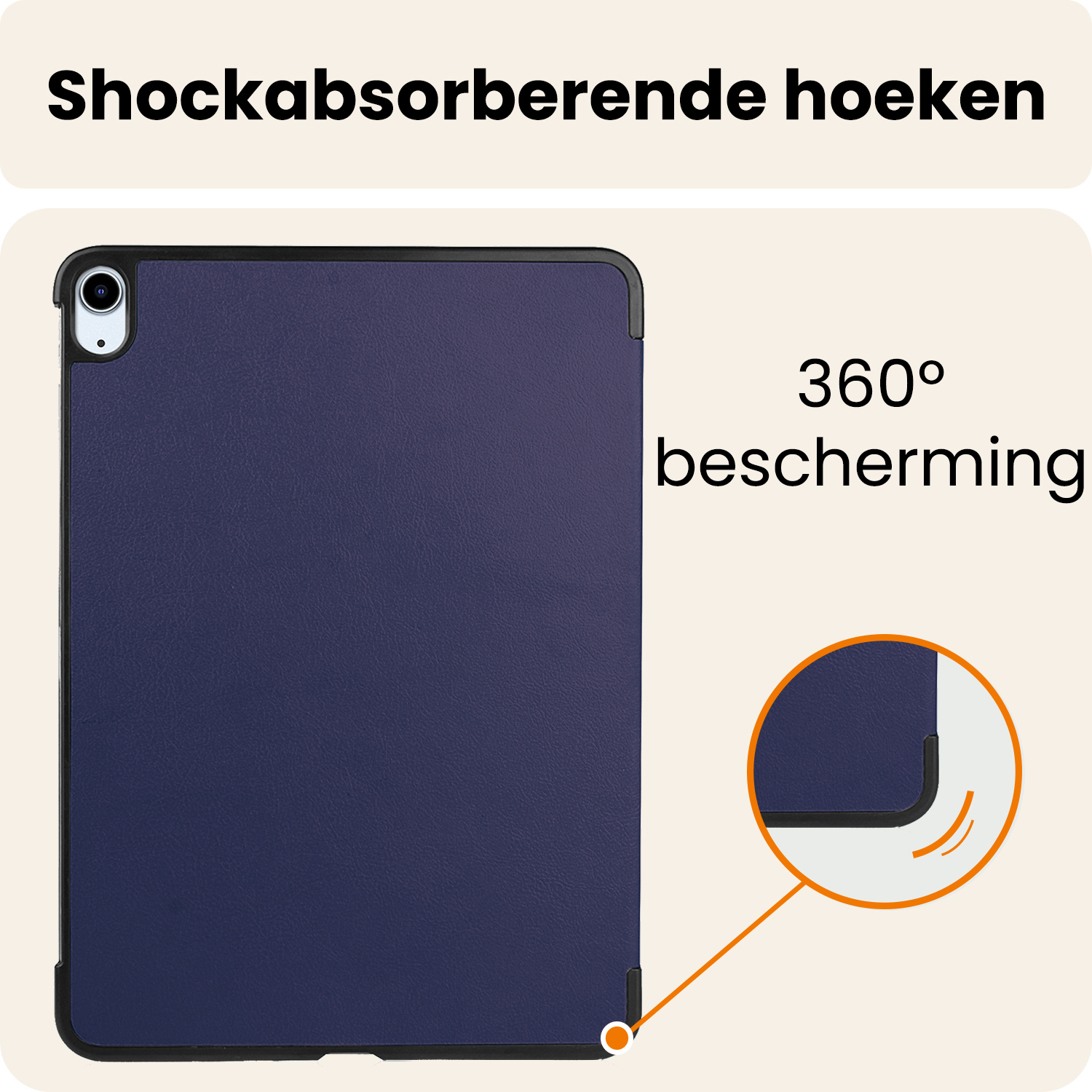 Nomfy Nomfy iPad Air 7 (11 inch) Hoesje Met Uitsparing Apple Pencil Met Screenprotector - Donkerblauw