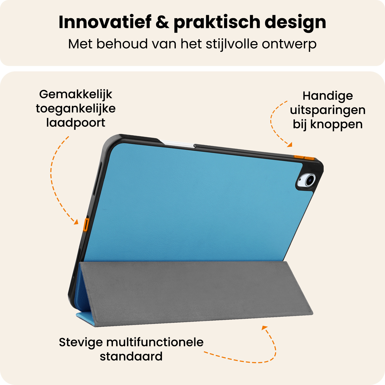 Nomfy Nomfy iPad Air 7 (11 inch) Hoesje Met Uitsparing Apple Pencil Met Screenprotector - Lichtblauw
