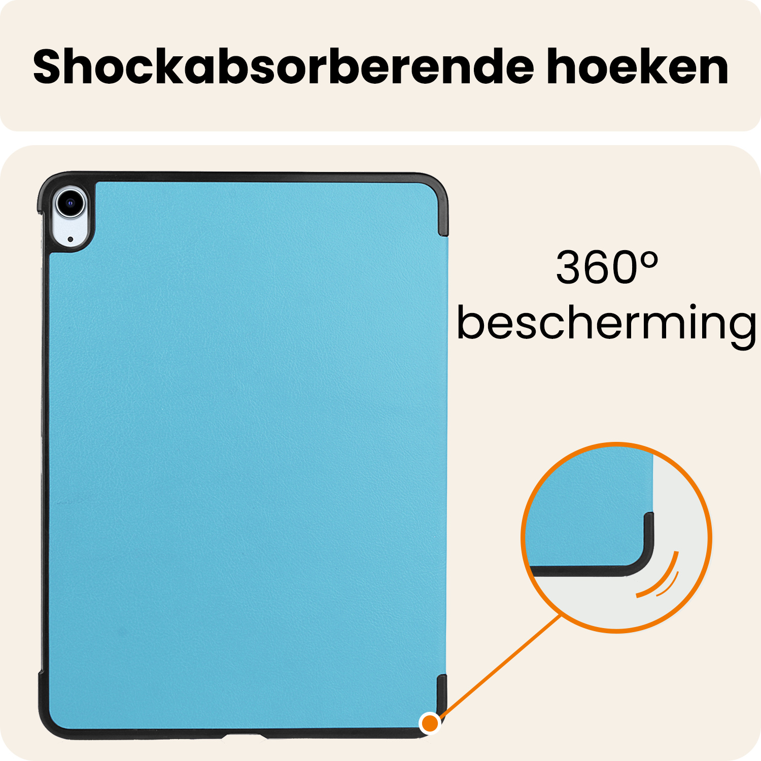 Nomfy Nomfy iPad Air 7 (11 inch) Hoesje Met Uitsparing Apple Pencil Met Screenprotector - Lichtblauw
