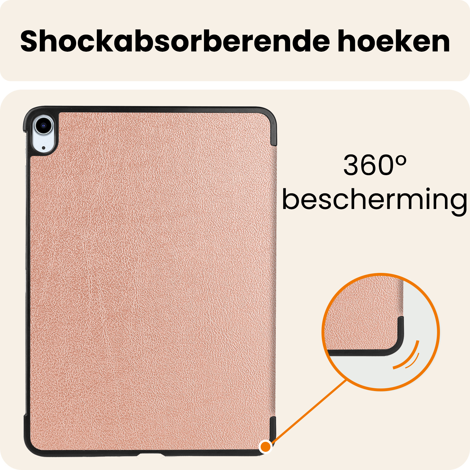Nomfy Nomfy iPad Air 7 (11 inch) Hoesje Met Uitsparing Apple Pencil Met Screenprotector - Rose Goud