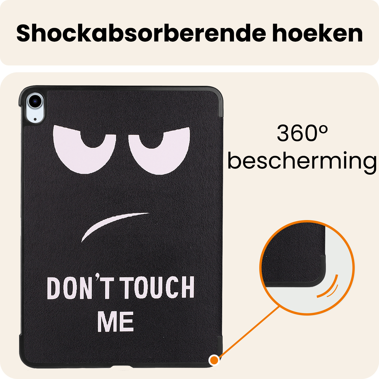 Nomfy Nomfy iPad Air 7 (11 inch) Hoesje Met Uitsparing Apple Pencil Met Screenprotector - Don't Touch