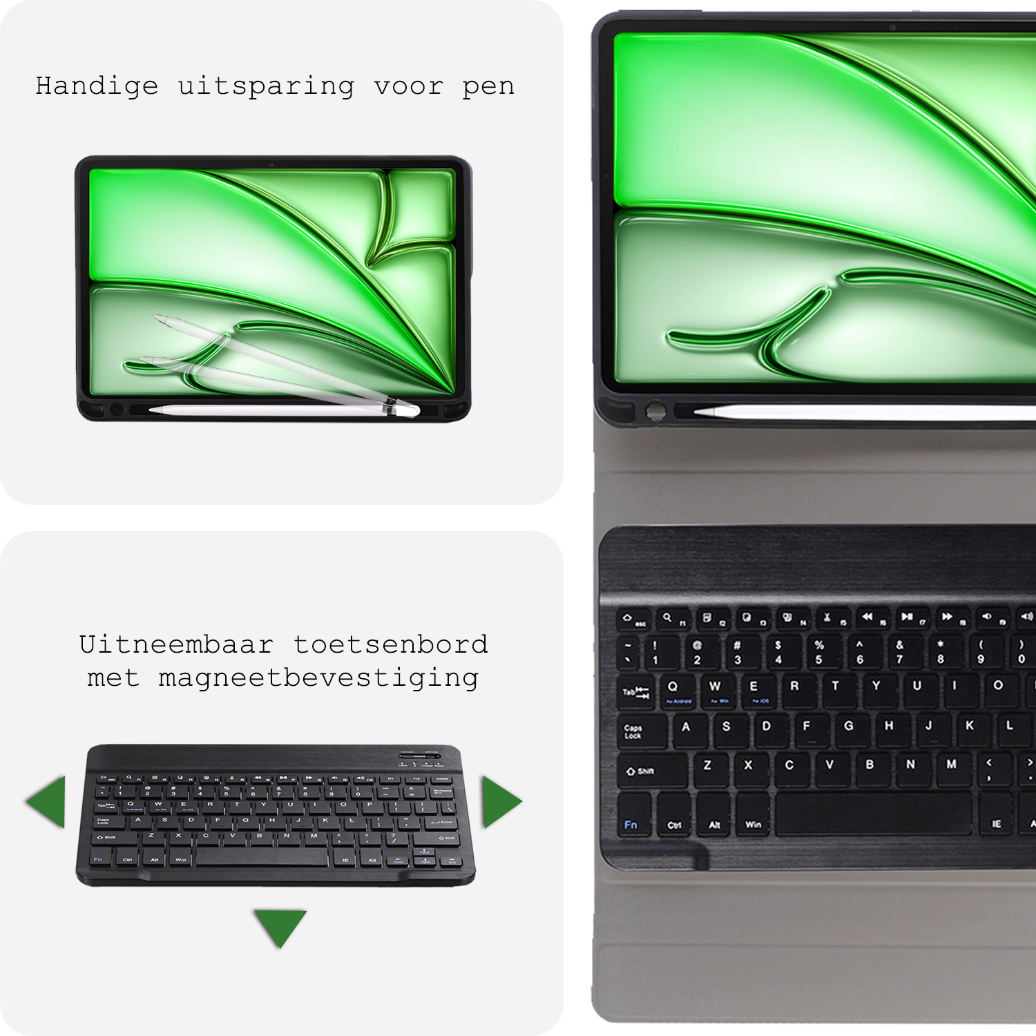 BASEY. BASEY. iPad Air 7 (11 inch) Toetsenbordhoes Met Screenprotector - Zwart