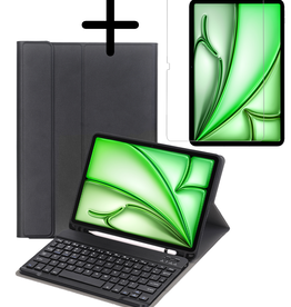 BASEY. BASEY. iPad Air 7 (13 inch) Toetsenbordhoes Met Screenprotector - Zwart
