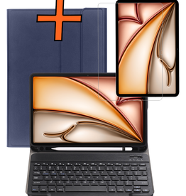 Nomfy Nomfy iPad Air 7 (11 inch) Toetsenbordhoes Met Screenprotector - Donkerblauw