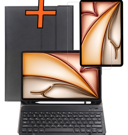 Nomfy Nomfy iPad Air 7 (11 inch) Toetsenbordhoes Met Screenprotector - Zwart