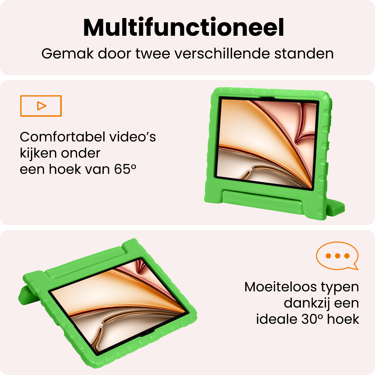 Nomfy Nomfy iPad Air 7 (11 inch) Kinderhoes - Groen