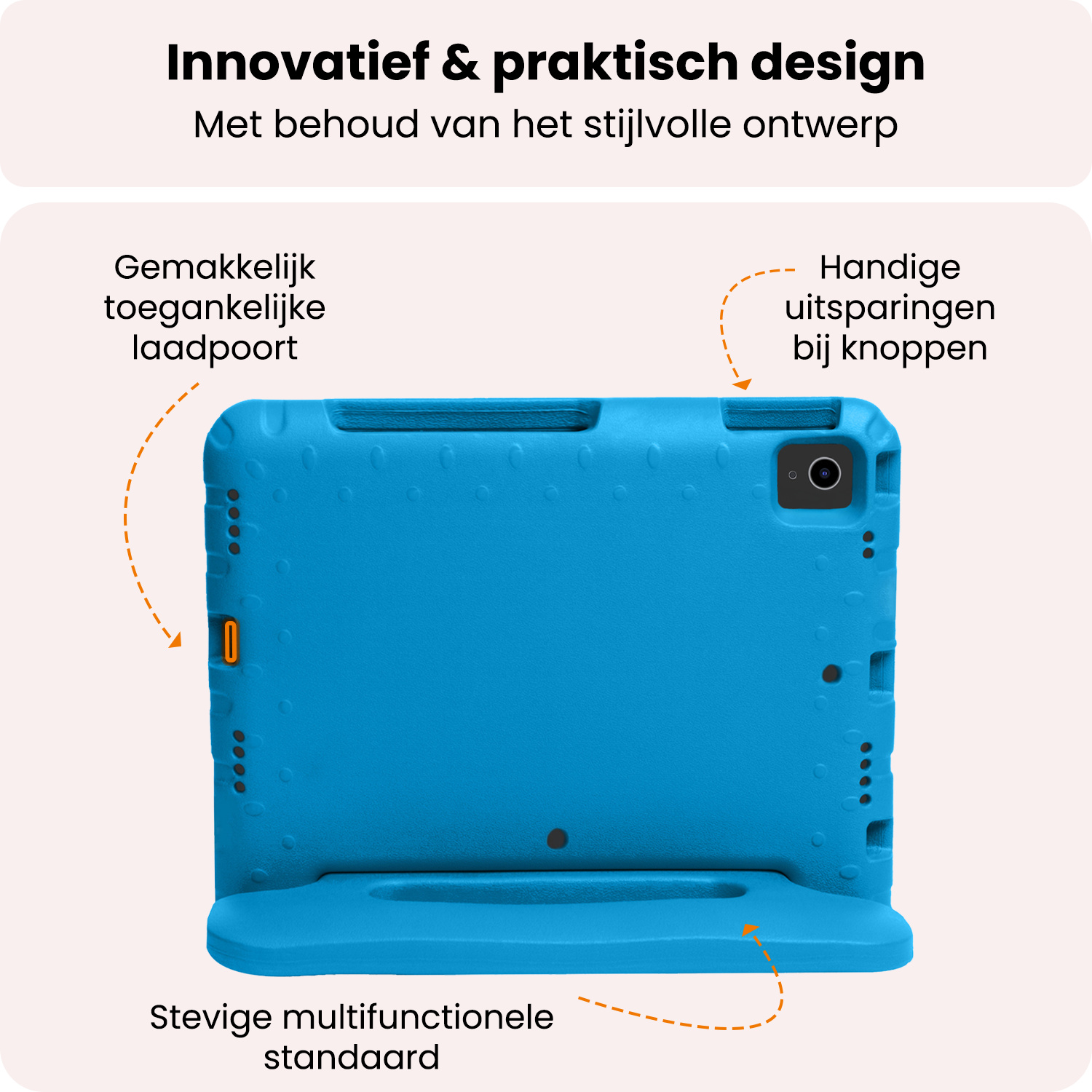 Nomfy Nomfy iPad Air 7 (11 inch) Kinderhoes Met Screenprotector - Blauw