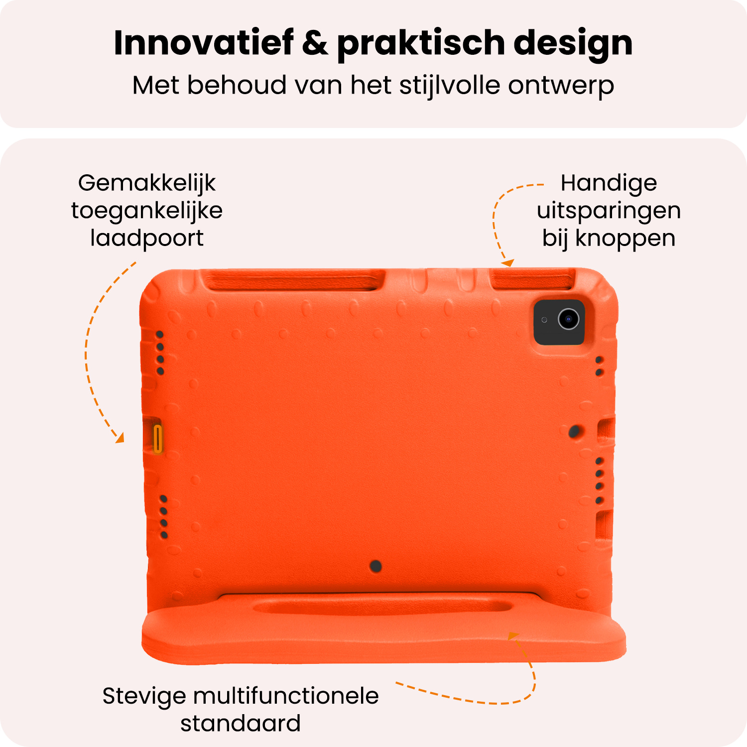 Nomfy Nomfy iPad Air 7 (11 inch) Kinderhoes Met Screenprotector - Oranje