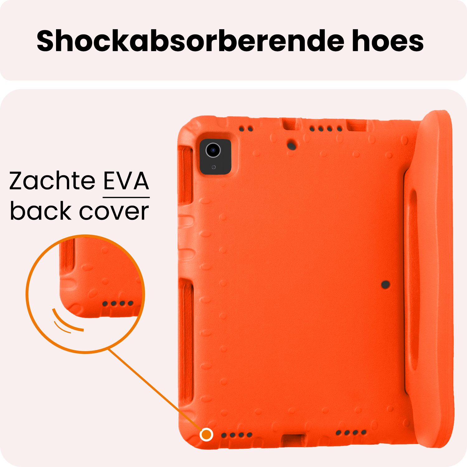 Nomfy Nomfy iPad Air 7 (11 inch) Kinderhoes Met Screenprotector - Oranje