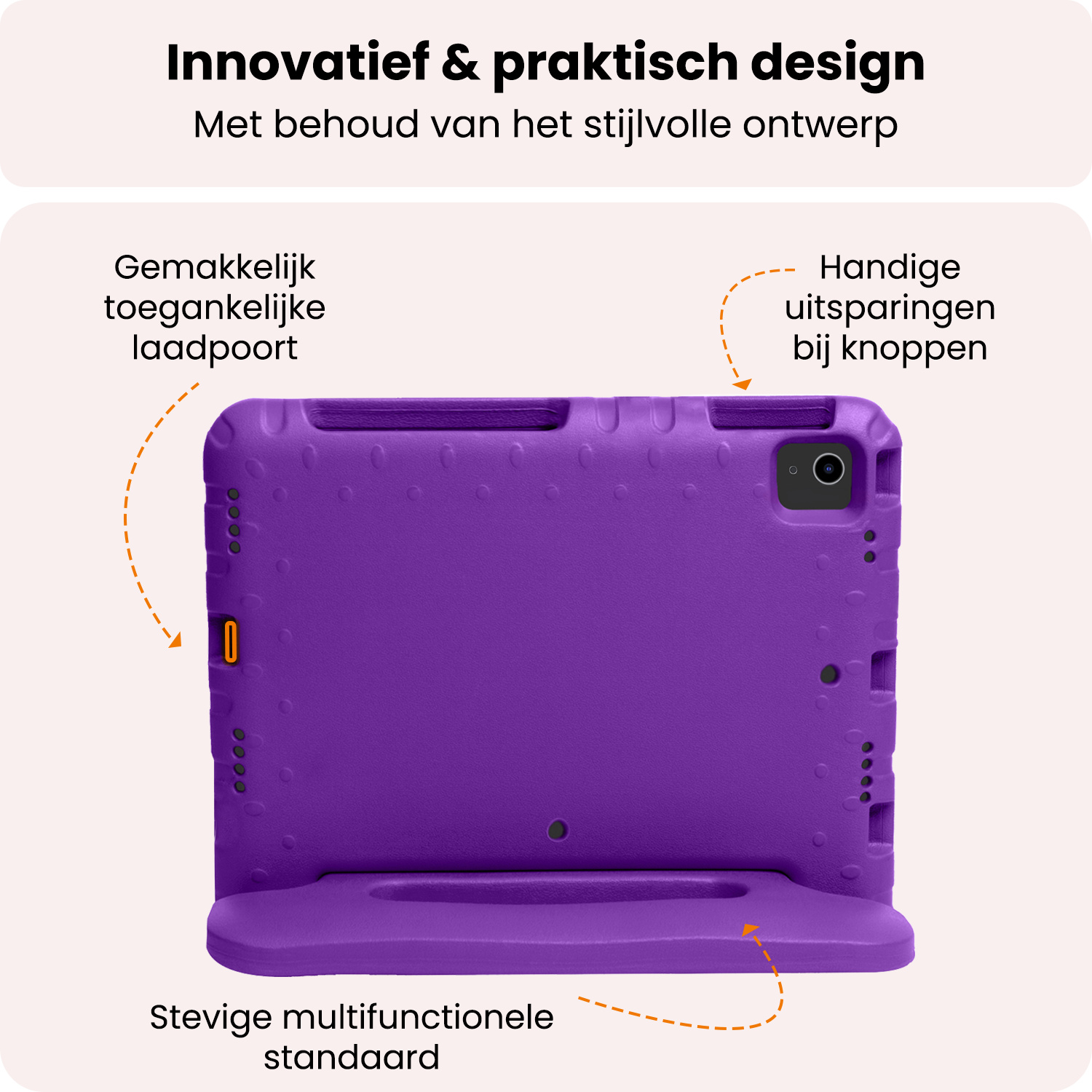 Nomfy Nomfy iPad Air 7 (11 inch) Kinderhoes Met Screenprotector - Paars