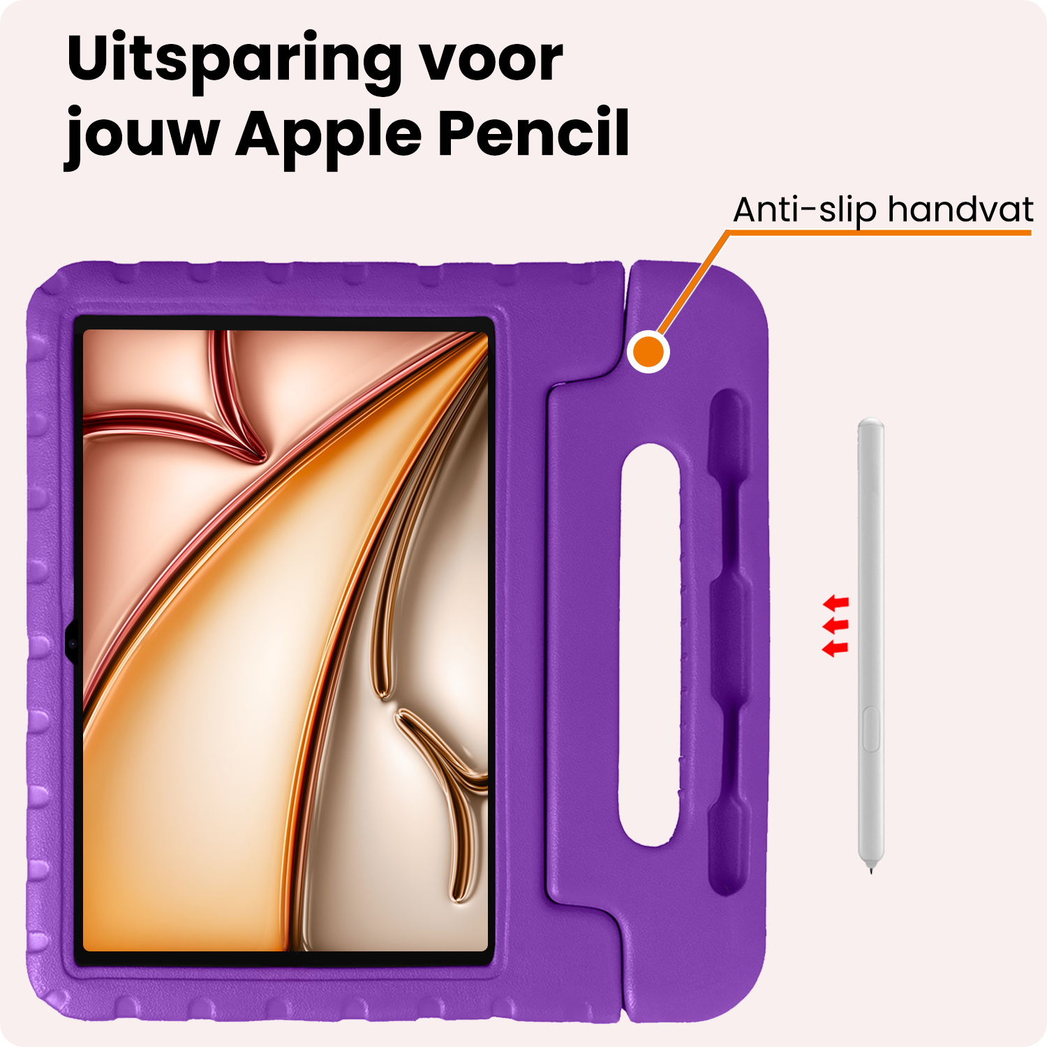 Nomfy Nomfy iPad Air 7 (11 inch) Kinderhoes Met Screenprotector - Paars