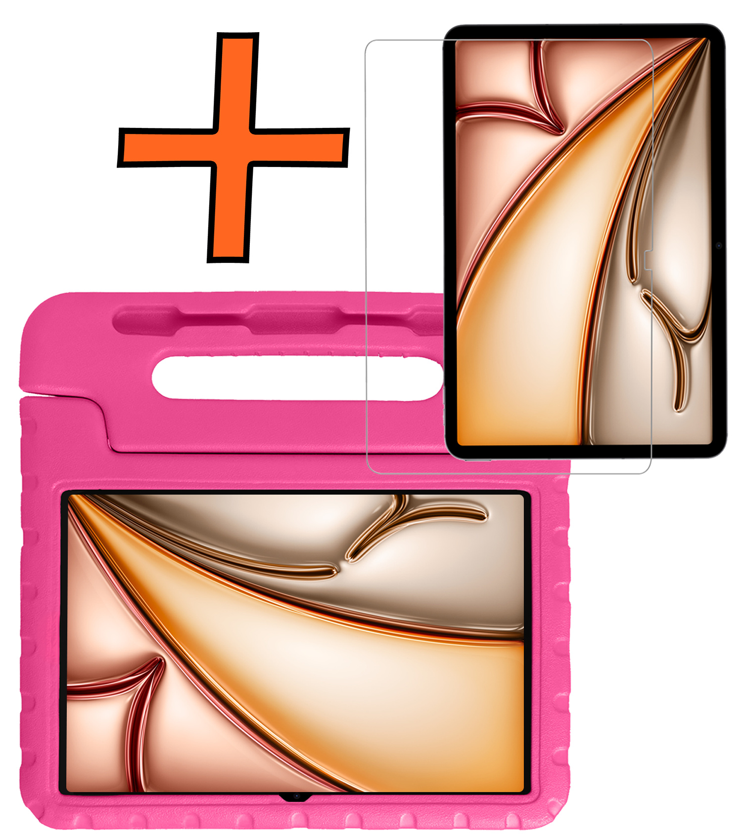 Nomfy Nomfy iPad Air 7 (11 inch) Kinderhoes Met Screenprotector - Roze