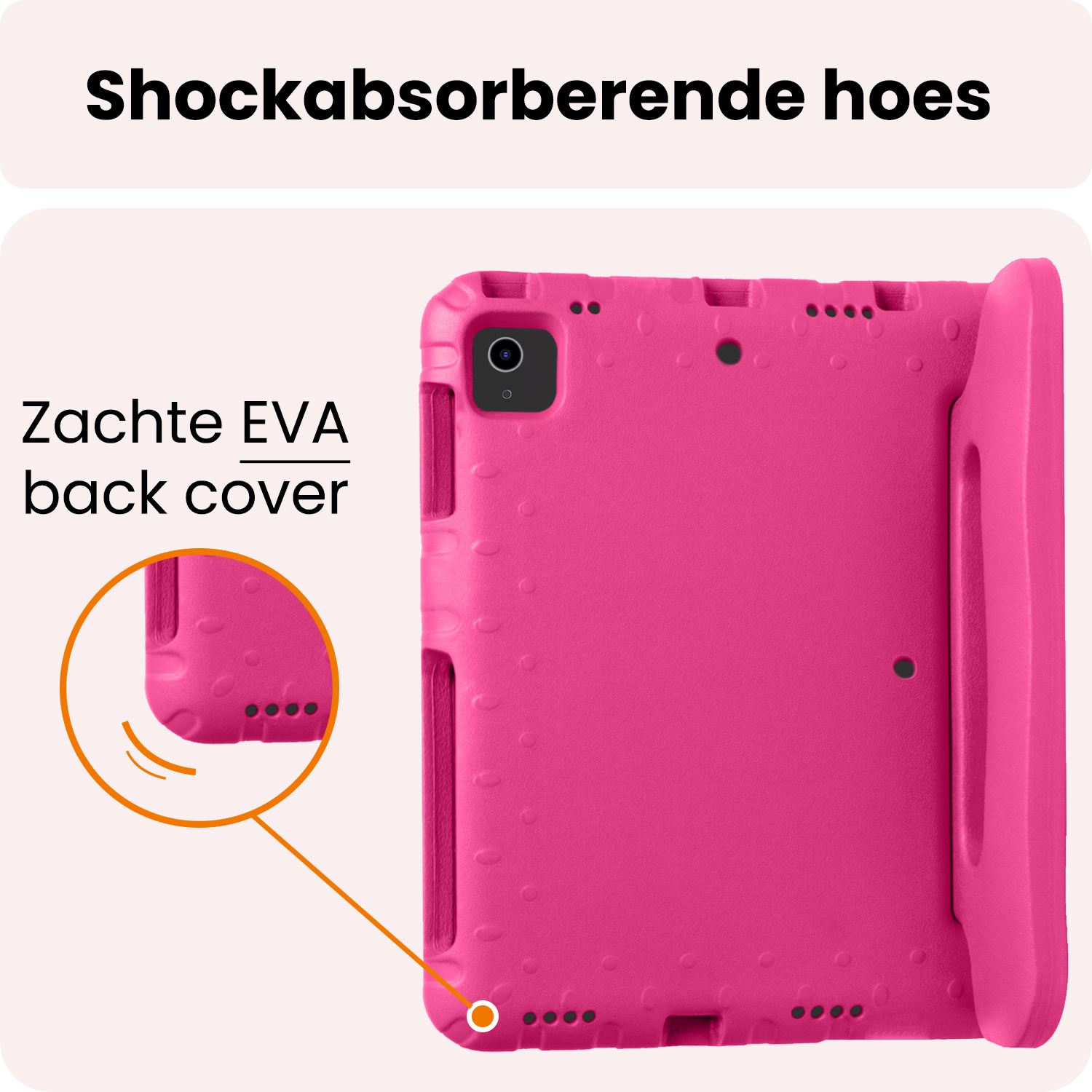 Nomfy Nomfy iPad Air 7 (11 inch) Kinderhoes Met Screenprotector - Roze