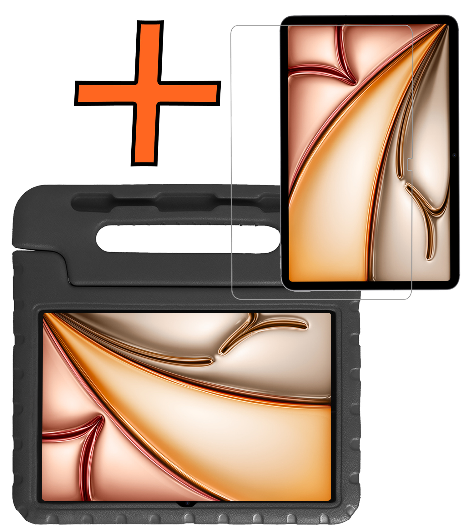 Nomfy Nomfy iPad Air 7 (11 inch) Kinderhoes Met Screenprotector - Zwart