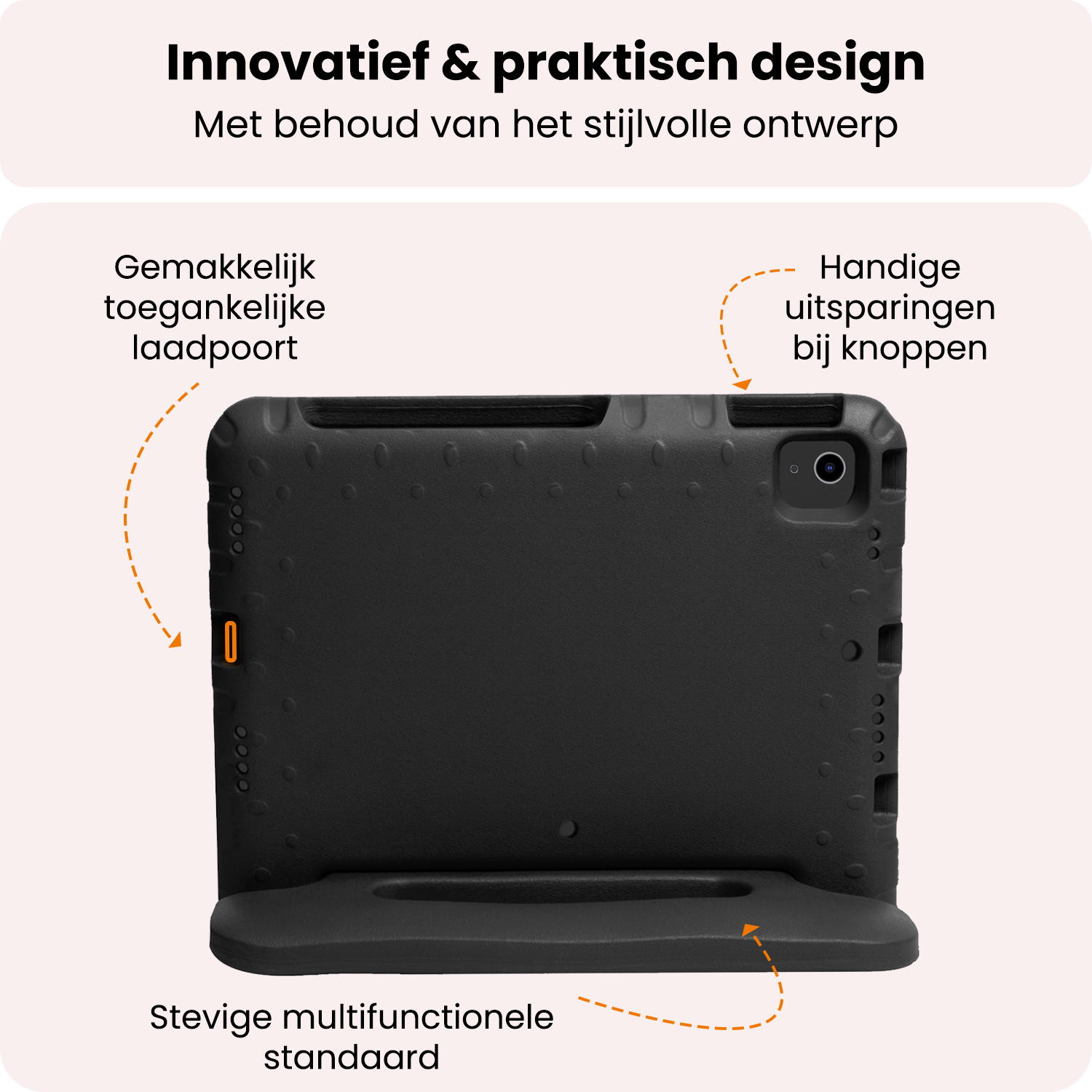 Nomfy Nomfy iPad Air 7 (11 inch) Kinderhoes Met Screenprotector - Zwart