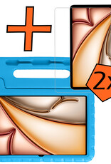 Nomfy Nomfy iPad Air 7 (11 inch) Kinderhoes Met 2x Screenprotector - Blauw