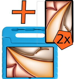 Nomfy Nomfy iPad Air 7 (11 inch) Kinderhoes Met 2x Screenprotector - Blauw