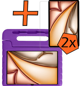 Nomfy Nomfy iPad Air 7 (11 inch) Kinderhoes Met 2x Screenprotector - Paars