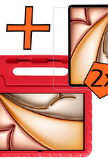Nomfy Nomfy iPad Air 7 (11 inch) Kinderhoes Met 2x Screenprotector - Rood