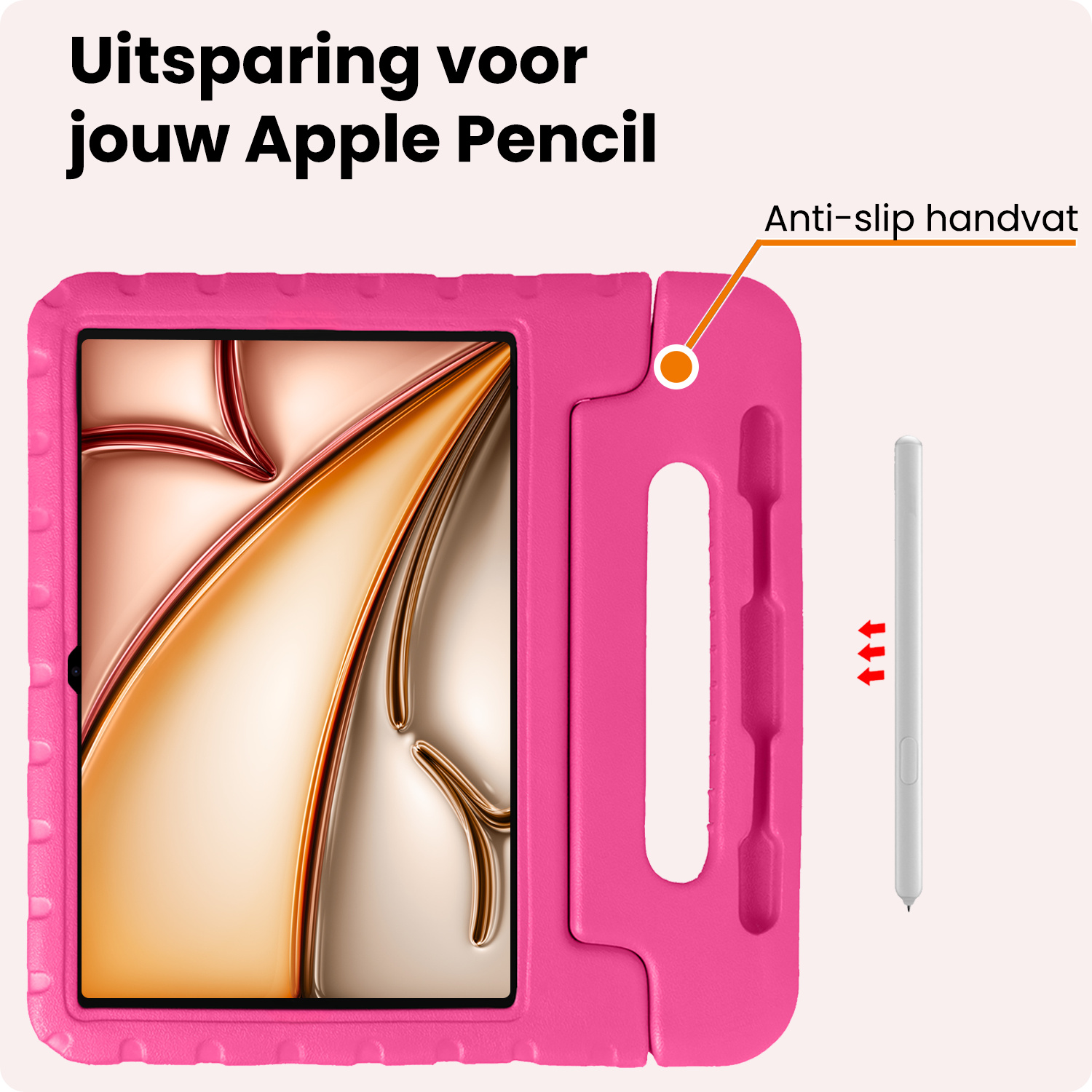 Nomfy Nomfy iPad Air 7 (11 inch) Kinderhoes Met 2x Screenprotector - Roze