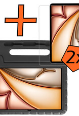 Nomfy Nomfy iPad Air 7 (11 inch) Kinderhoes Met 2x Screenprotector - Zwart