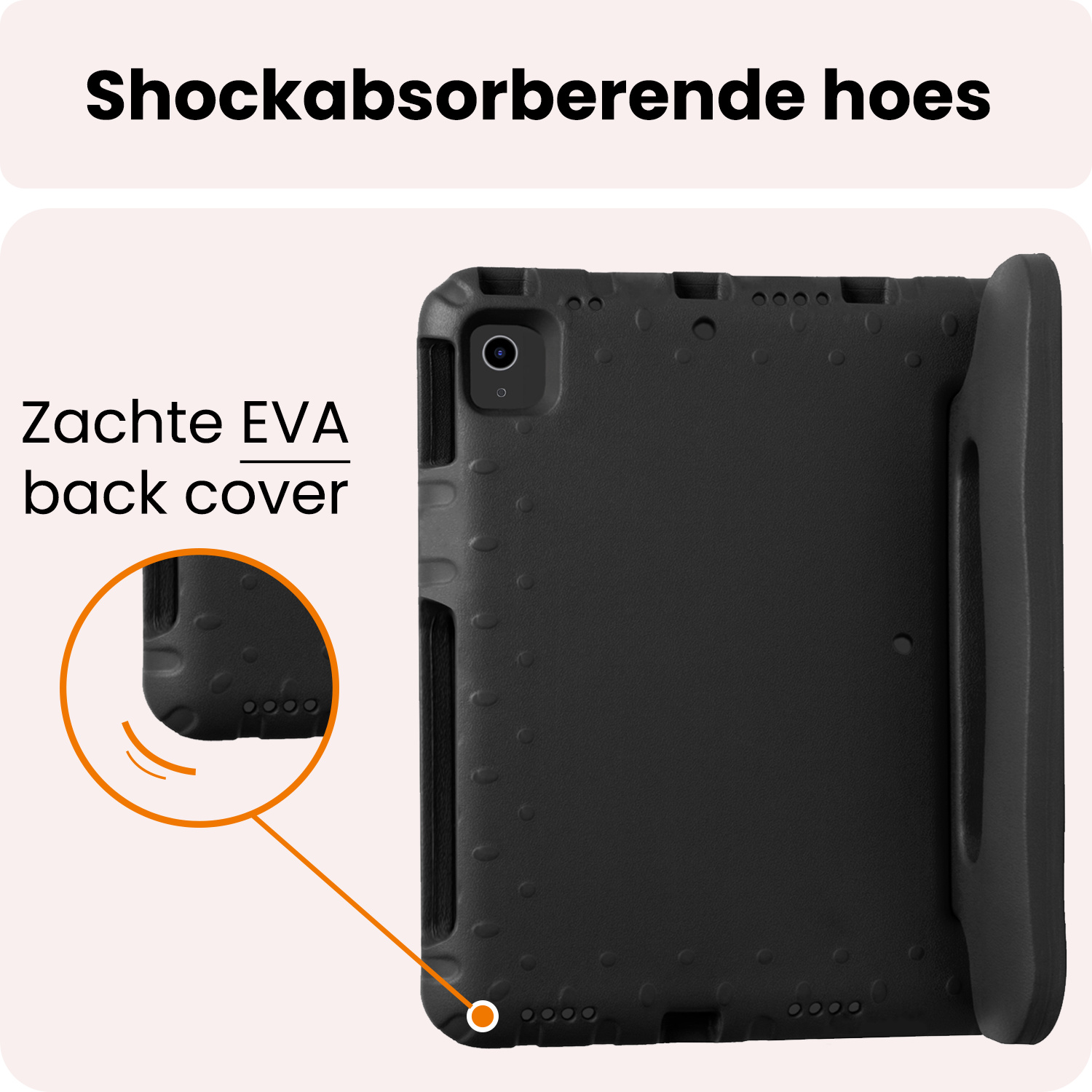 Nomfy Nomfy iPad Air 7 (11 inch) Kinderhoes Met 2x Screenprotector - Zwart