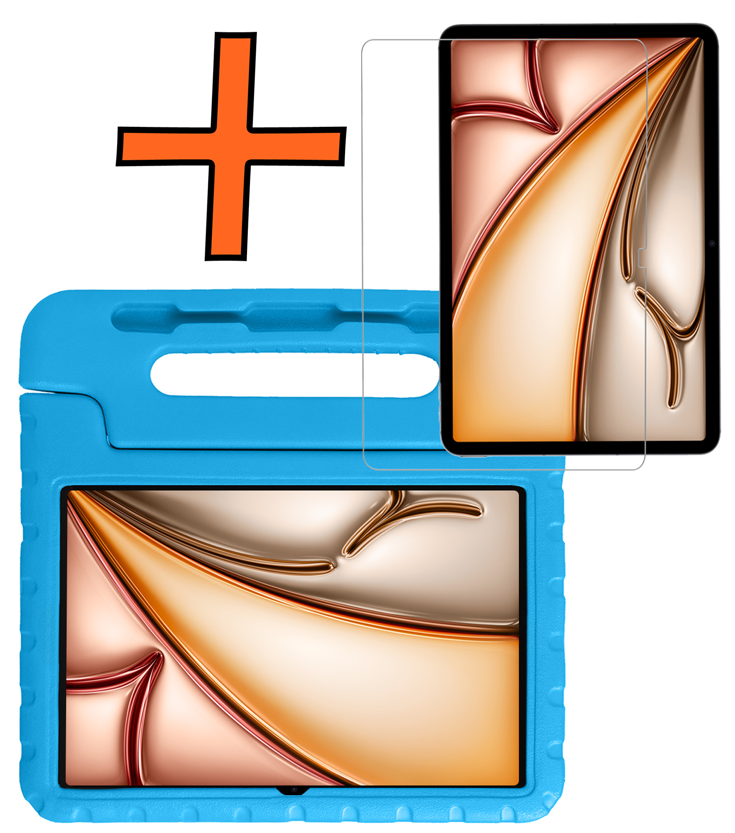 Nomfy Nomfy iPad Air 7 (13 inch) Kinderhoes Met Screenprotector - Blauw