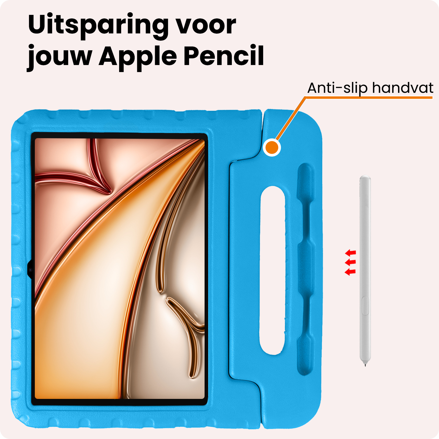 Nomfy Nomfy iPad Air 7 (13 inch) Kinderhoes Met Screenprotector - Blauw