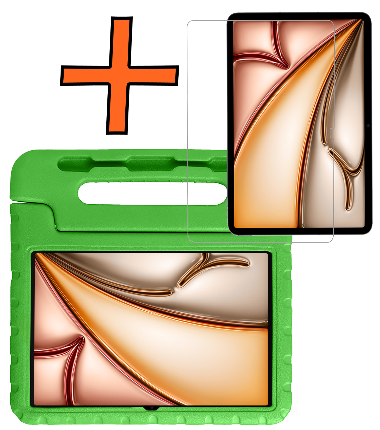 Nomfy Nomfy iPad Air 7 (13 inch) Kinderhoes Met Screenprotector - Groen