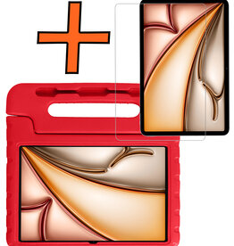 Nomfy Nomfy iPad Air 7 (13 inch) Kinderhoes Met Screenprotector - Rood