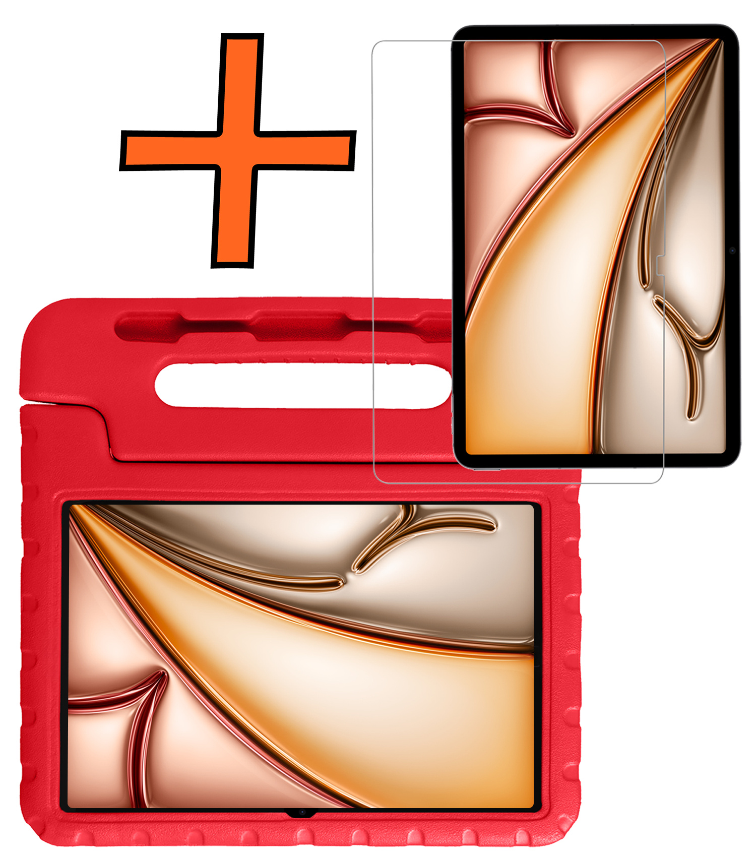 Nomfy Nomfy iPad Air 7 (13 inch) Kinderhoes Met Screenprotector - Rood