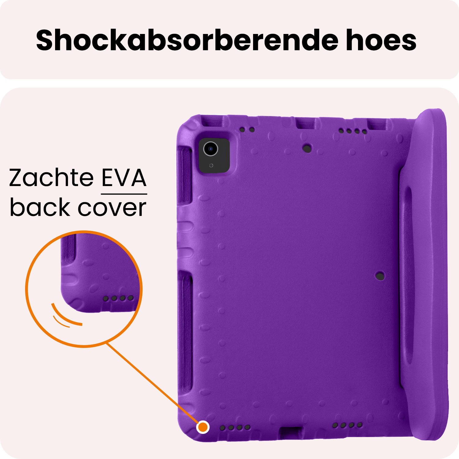 Nomfy Nomfy iPad Air 7 (13 inch) Kinderhoes Met 2x Screenprotector - Paars