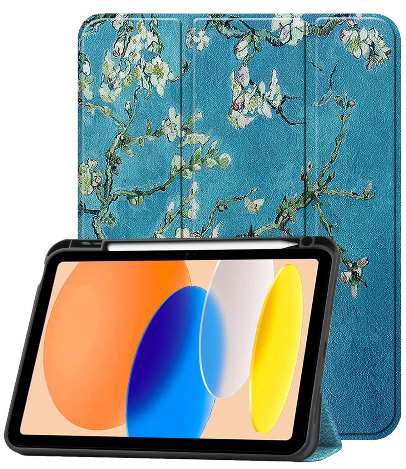 Nomfy Nomfy iPad 11 2025 Hoesje Met Uitsparing Apple Pencil - Bloesem