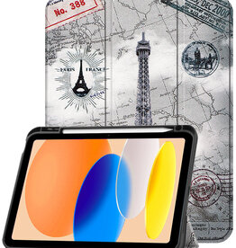Nomfy Nomfy iPad 11 2025 Hoesje Met Uitsparing Apple Pencil - Eiffeltoren
