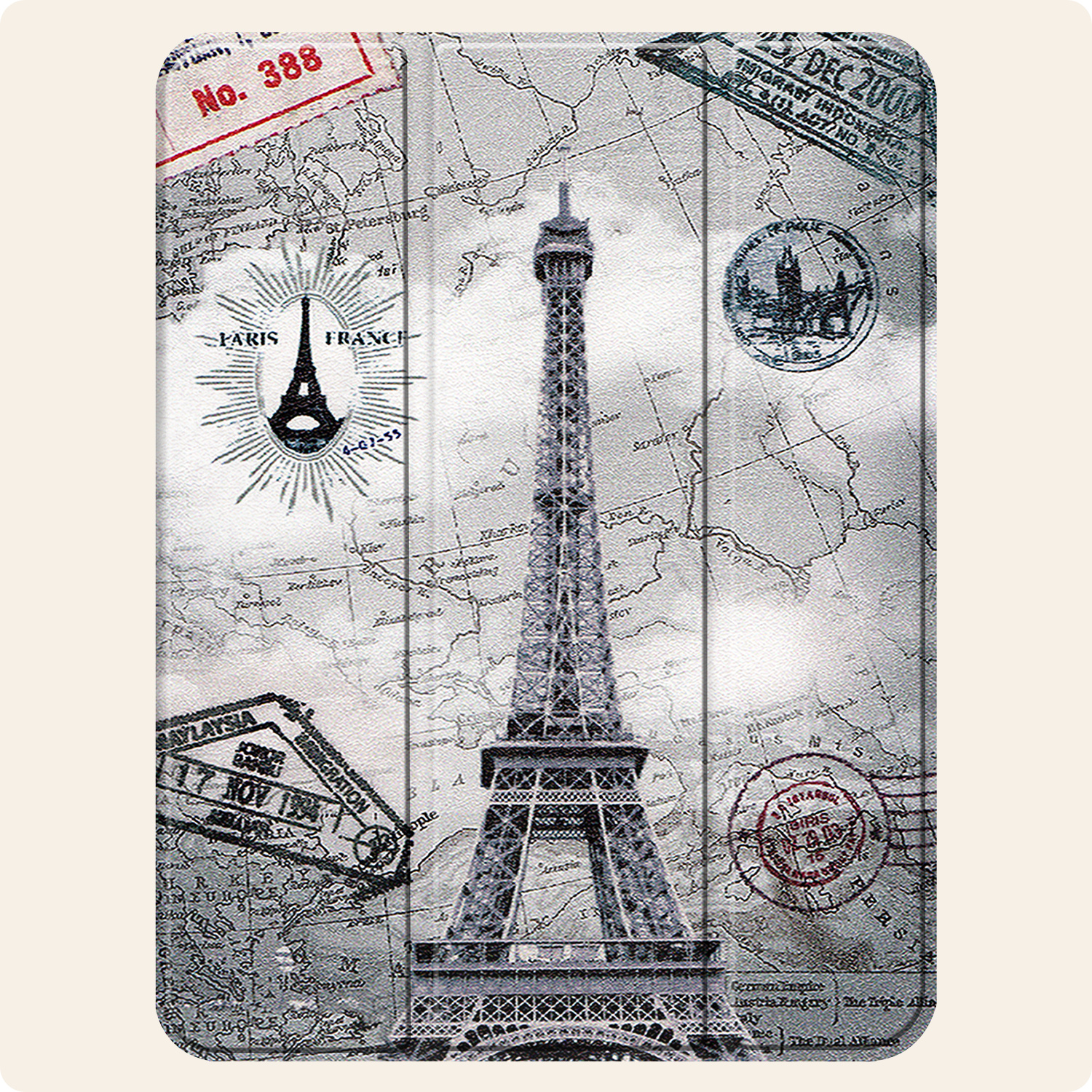 Nomfy Nomfy iPad 11 2025 Hoesje Met Uitsparing Apple Pencil - Eiffeltoren