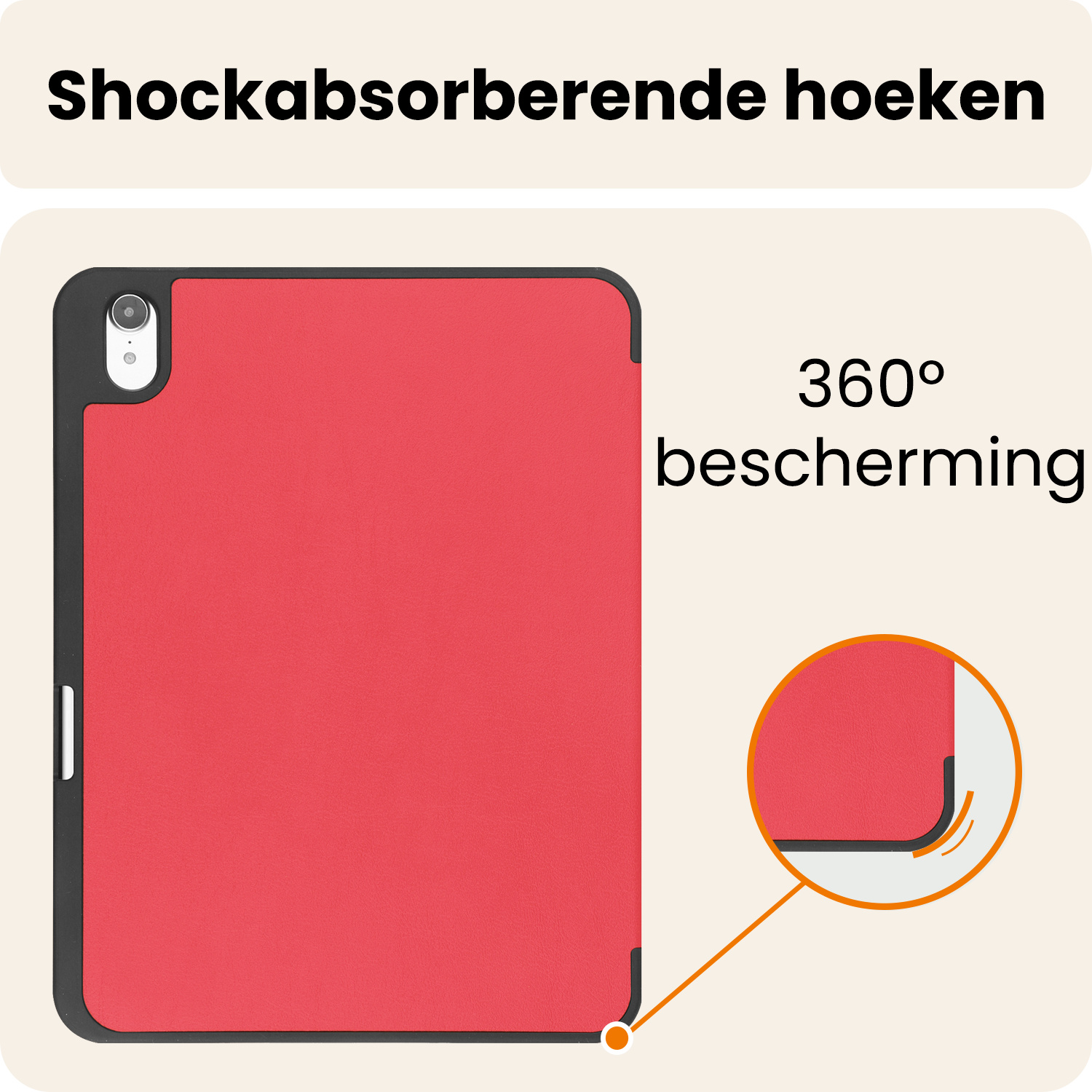 Nomfy Nomfy iPad 11 2025 Hoesje Met Uitsparing Apple Pencil - Rood