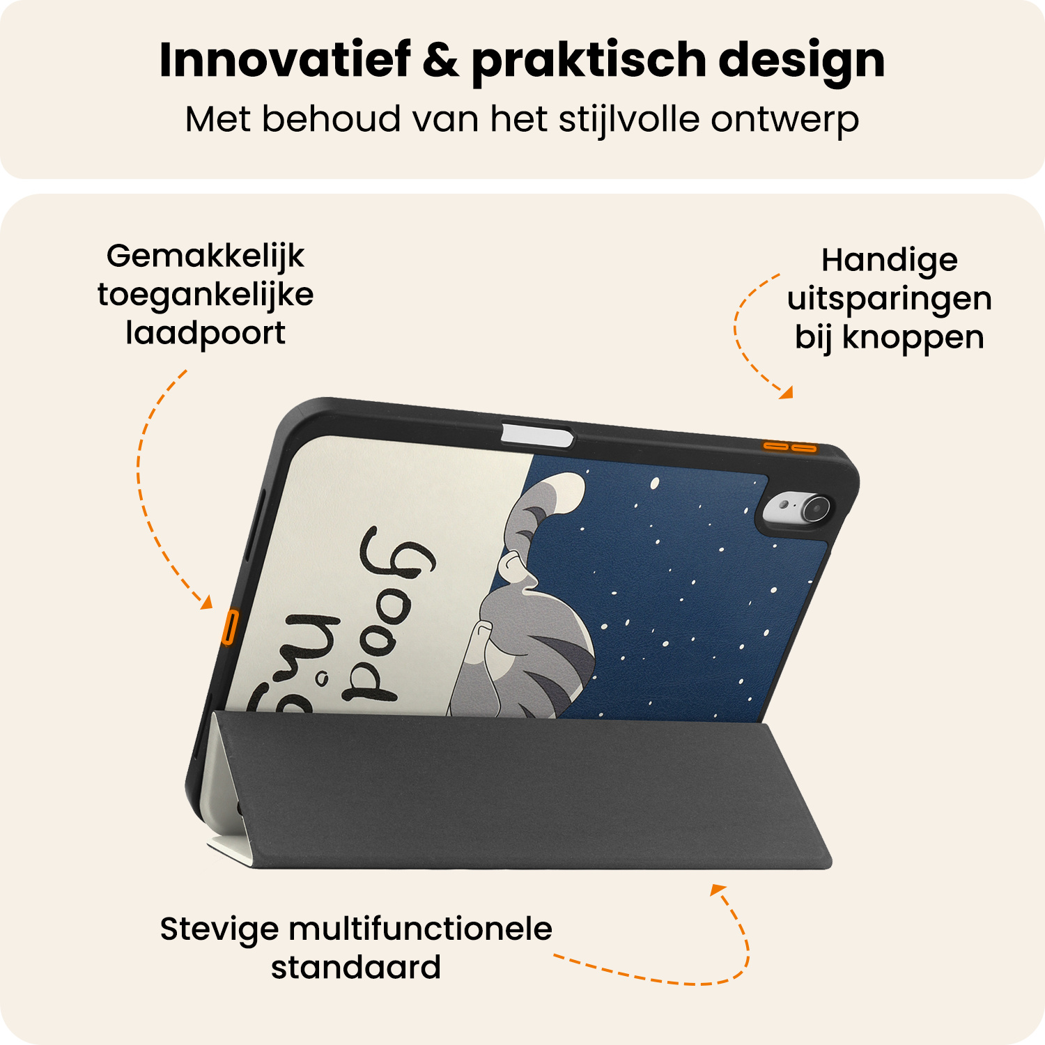Nomfy Nomfy iPad 11 2025 Hoesje Met Uitsparing Apple Pencil - Kat