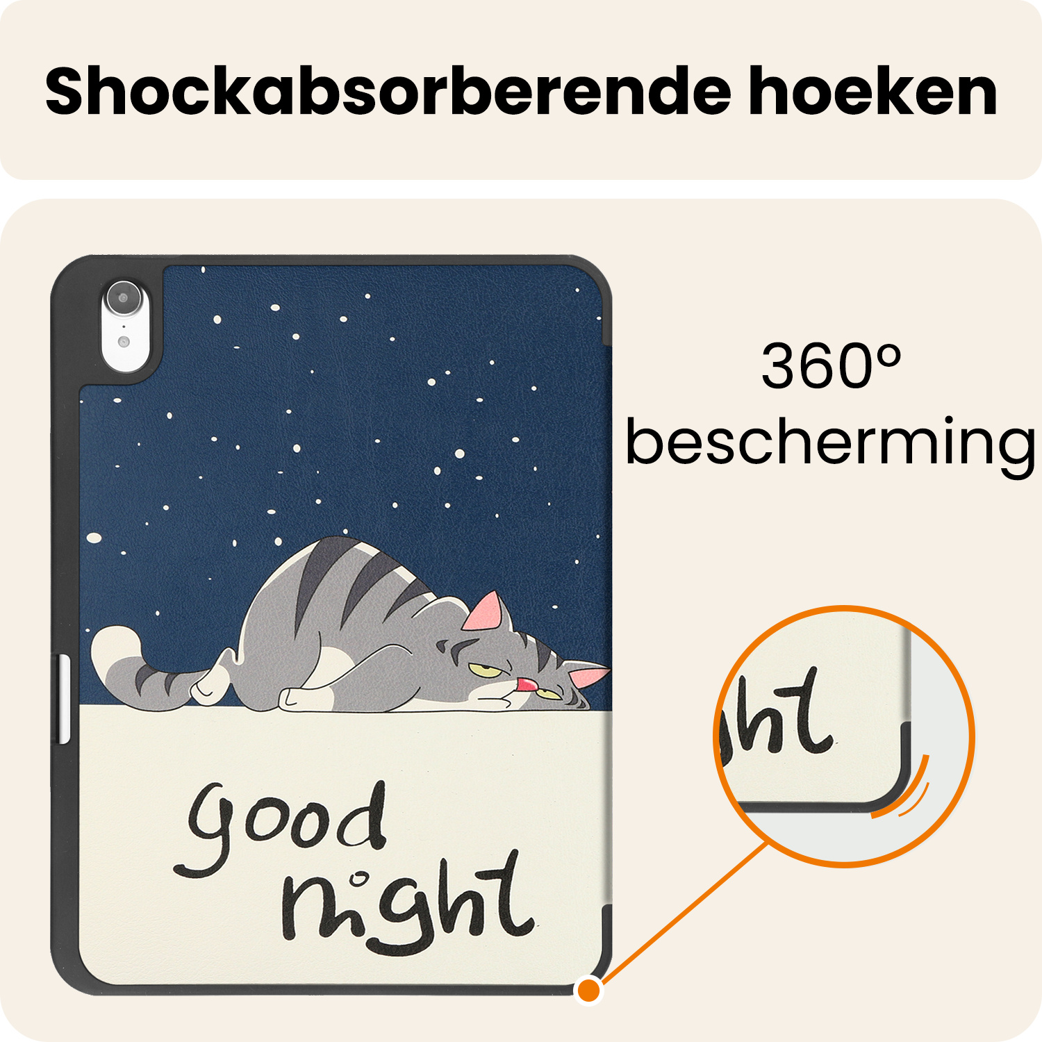 Nomfy Nomfy iPad 11 2025 Hoesje Met Uitsparing Apple Pencil - Kat